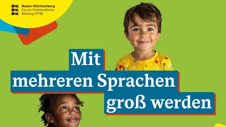 Broschüre mit mehreren Sprachen aufwachsen