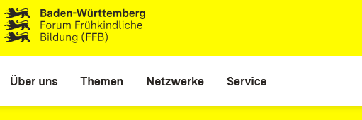 Das Bild zeigt einen Screenshot mit den Inhaltsbereichen der FFB Seite